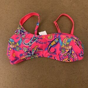 VB Women's Size Medium Pink Paisley Bird Tank Bikini Top NWT